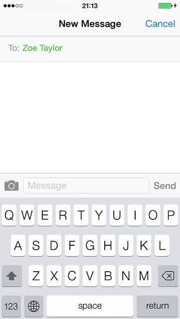 Press the text input field.Write the text for your text message.