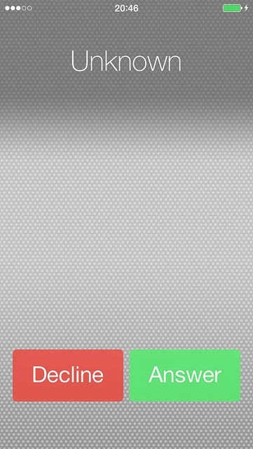 If the screen lock is turned off:Press Decline to reject a call.