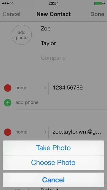 To take a new picture:Press Take Photo.