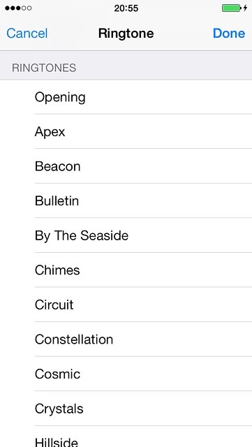 Press the different ring tones to listen to them.