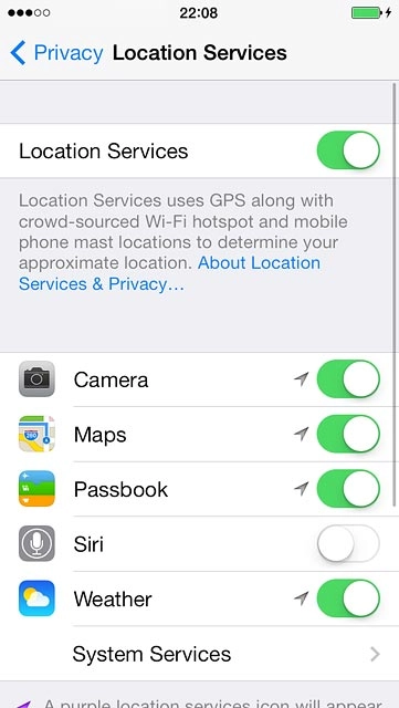 Press Privacy to save the settings.