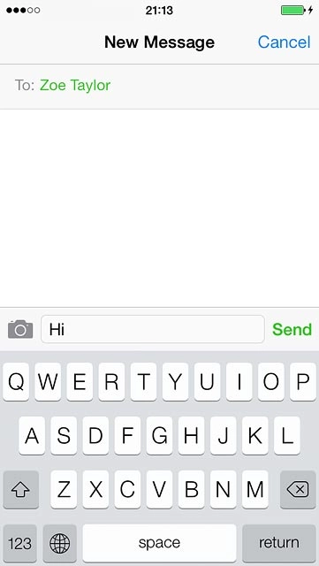 Press Send when you've written your text message.