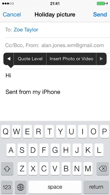 Press Insert Photo or Video.Go to the required folder.