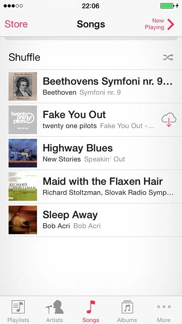 Press the required category at the bottom of the display.Go to the required audio file or playlist.