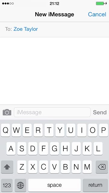 Press the text input field and write the required text.