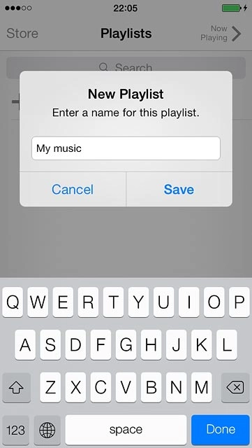 Key in a name for the playlist and press Save.