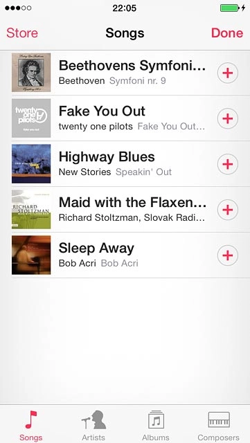 Press the required audio files to select them.