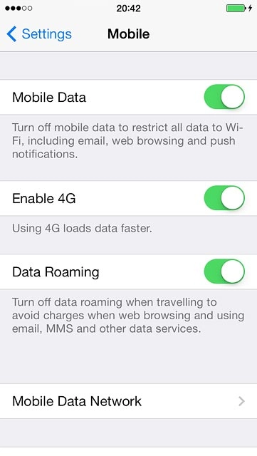 Press the indicator next to 
