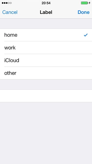 Key in the required text and press Done.