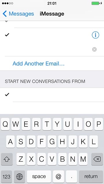 Key in the required email address and press return.
