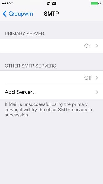 Press the name of the email account you've just set up.