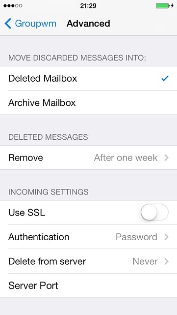 Press Server Port and key in 110