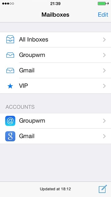 Press the required email account below 
