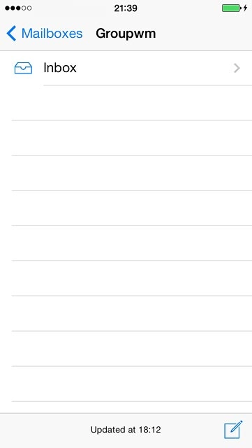 To see a list of email accounts:Press the field in the top left corner of the display.