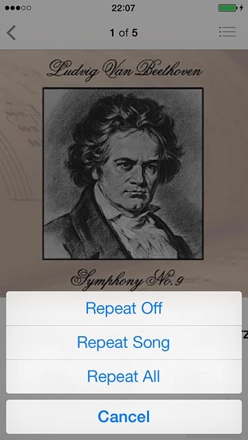 Press the required setting.
