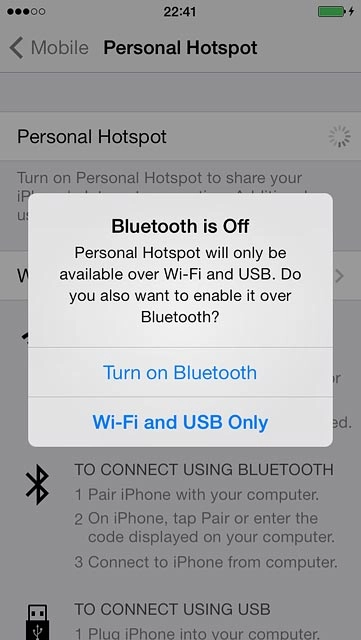 If this is the first time you use the function:Press Wi-Fi and USB Only.