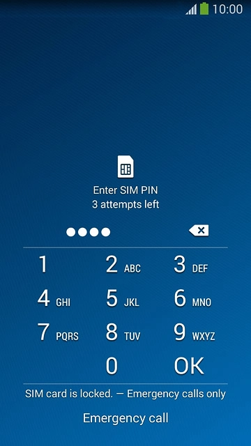 Key in your PIN and press OK.If your phone rejects the SIM:Contact your distributor or service provider where you bought your phone.
