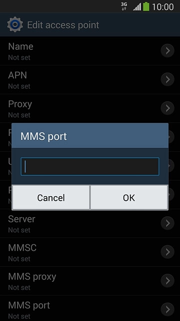 Key in 8080 and press OK.