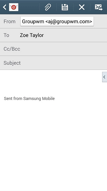 Press Subject.Key in a subject for the email message.