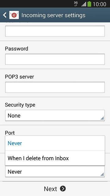 Press Never or When I delete from Inbox.