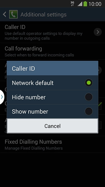 Press Hide number or Show number.