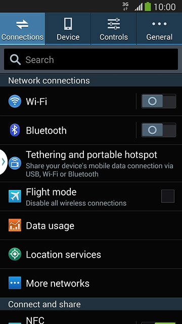 Press Tethering and portable hotspot.