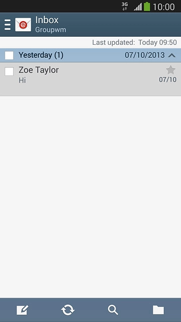 Press the new email message icon.