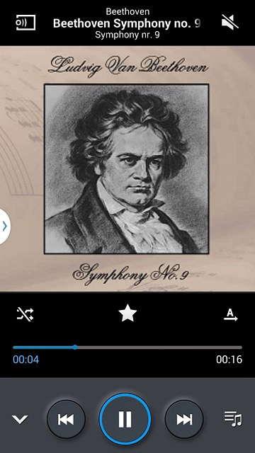 To fast forward or rewind the current audio file:Press the indicator at the bottom of the display and slide it right or left.