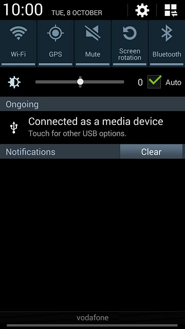Slide your finger down the display starting from the top edge of your phone.Press the settings icon.