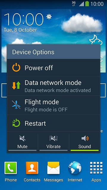 To turn on silent mode:Press Mute.