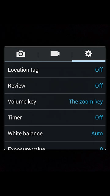 Press the settings icon.