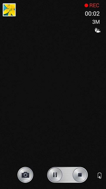 Press the stop icon to stop recording.The video clip is automatically saved.