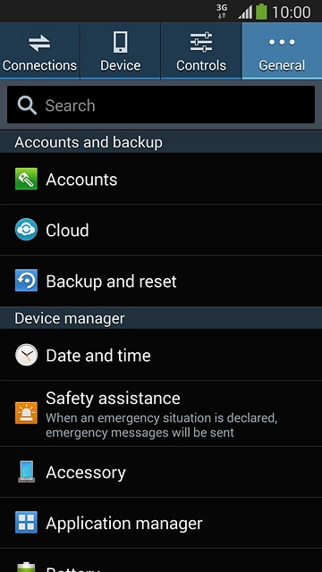 Press the General tab.