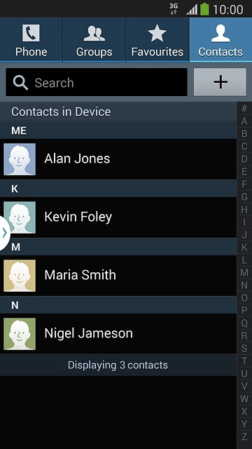Press the new contact icon.