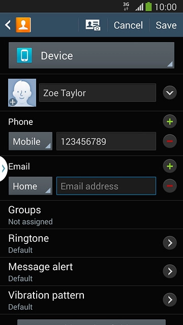 Press Email address and key in the required email address.