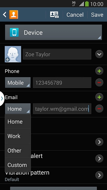 Press the required email type.