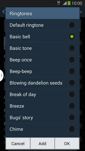 To assign one of your phone's default ring tones:Press the different ring tones to listen to them.