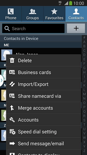 Press Import/Export.
