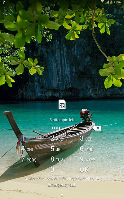 Key in your PIN and press OK.If your tablet rejects the SIM:Contact your distributor or service provider where you bought your tablet.