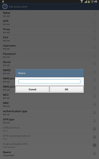 Key in Vodafone MMS and press OK.