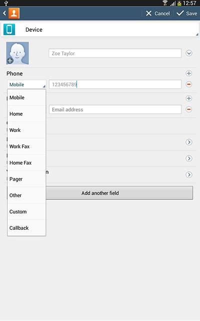 Press the required number type.
