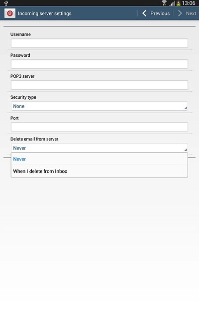 Press Never or When I delete from Inbox.