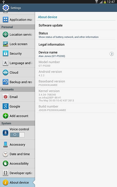 Press Software update.