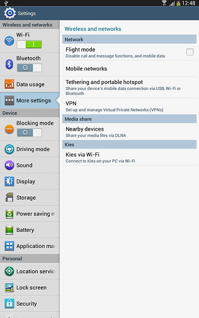 Press Mobile networks.