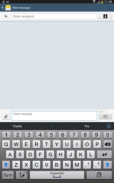 You can select a number of settings when keying in text.The following steps show you how to change writing language, turn on word suggestion and write text.The following steps require that you're writing text and that the keypad is visible.
