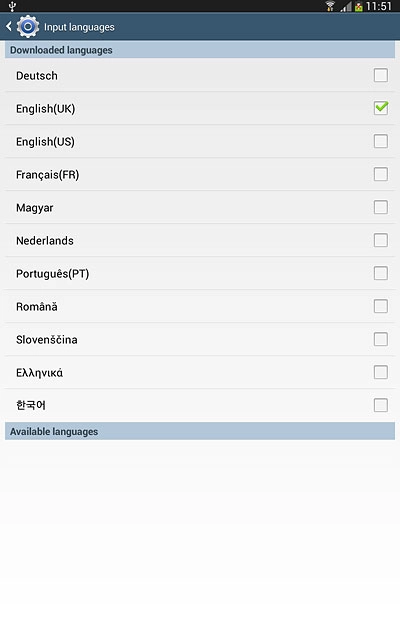 Press the required language to add it.