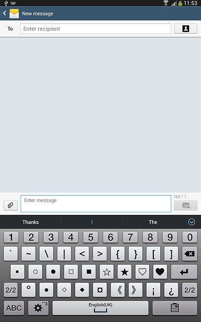 Press ABC to return to text input.