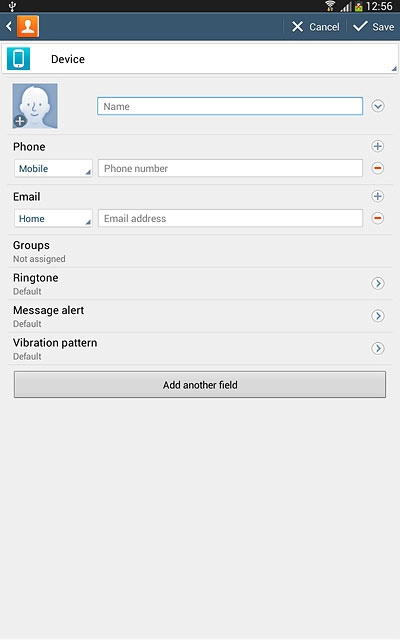 Press Name and key in the required name.