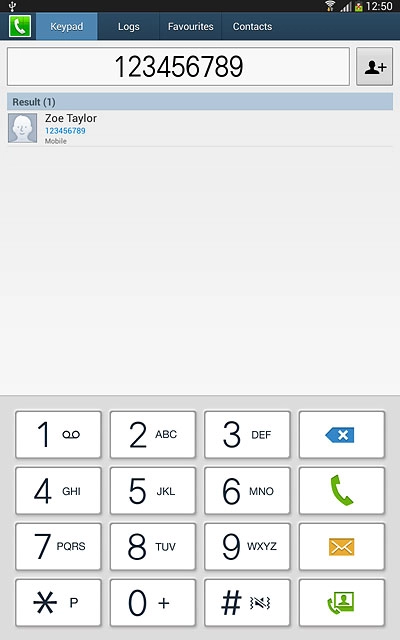Key in the required number and press the call icon.