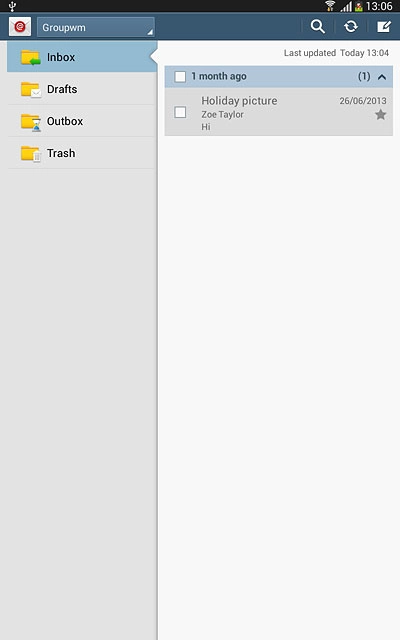 Press the new email message icon.